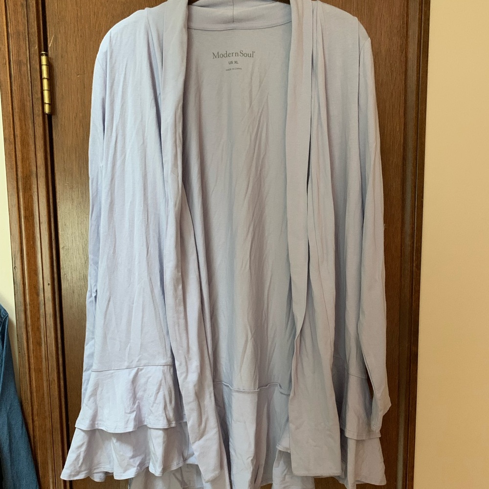 Modern Soul ruffle trim cardigan. XL